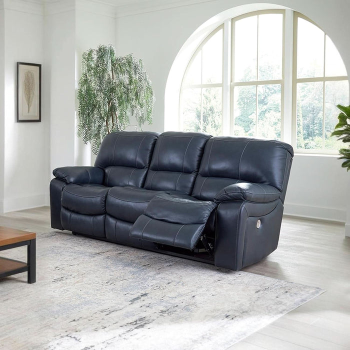 Leesworth Modern Power Reclining Sofa with USB Charging Ports, Blue