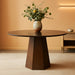 39” round Solid Wood Dining Table for 4-5 People, Modern Pedestal Small Kitchen Table Circle Tabletop with Walnut Wood Grain Finish, Saving Space, Walnut