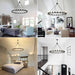 48-Inch Wagon Wheel Chandelier Black Outdoor Fixture