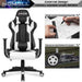 Gaming Chair, Office Chair High Back Computer Chair Leather Desk Chair Racing Executive Ergonomic Adjustable Swivel Task Chair with Headrest and Lumbar Support (White)