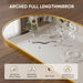 Full Length Mirror, 76"X44" Oversized Full Body Mirror Gold, Arched