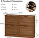 Fluted Shoe Storage Cabinet for Entryway with 4 Flip Drawers, Walnut