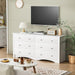 White Wood Dresser with 6 Drawer, 47.2‘’ Cabinets Dressers Wood Dresser Cabinet, Organizer Drawers for Bedroom, Living, Hallway