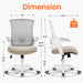 Office Desk Mesh Chair with Adjustable Ergonomic Lumbar, Beige