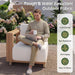 Patio Furniture Set, 6 Piece Outdoor Wicker Sofa, Yellow/Beige