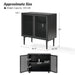 Fabion 32"Tall Built-In LED Lights Wood-Carved 2-Door Accent Cabinet Set of 2