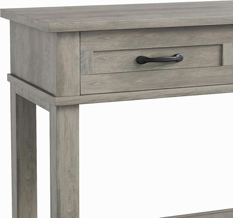 Grey Console Table with 3 Drawers & Open Storage Shelf – 2-Tier Entryway Sofa Table – Suits Living Room, Hallway, Foyer, or behind Couch – Color: Grey
