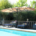 13 Ft Outdoor Patio Umbrella, Large Rectangular Double Sided Market Table Twin Umbrellas with Crank Handle for Deck Pool(Beige)