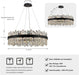 Black Modern Oval Crystal Chandelier, 24-Lights Luxury Chandeliers 2-Tiers K9 Crystal Chandelier Pendant, Light Fixture G9 Lights for Dining Living Room Entryway Kitchen Dia 30 Inch