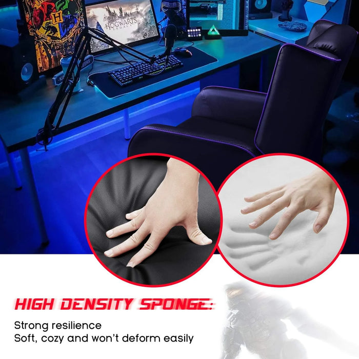 Gaming Recliner Chair for Adults, PU Leather Home Theater Seating Video Game Chairs for Living Room Ergonomic Racing Style Single Movie Gamer Lounge Sofa