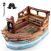 Inflatable Pirate Ship Playhouse with Built-In Motor and Inflatable Toy Sword