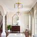 Handcrafted Gold Glass Circular Chandelier 3 Lights