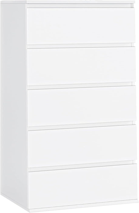 White 5-Drawer Dresser with Large Space