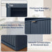 55-Inch Fluted Buffet Cabinet with 4 Doors,Dark Blue | Fluted Wood Credenza with Adjustable Shelves and Open Storage for Dining Rooms, Kitchens, Entryways or Living-Room Media