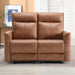 Mnul Loveset Recliner Sof, Wll-Hugger 2 Set Reclining Love Set Couches, Lethire Reclining Sof Set, Double Seter Recliner Chir for Living Room, Office, prtment, Brown