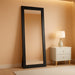 65"X22" Full Length Mirror Solid Wood Frame Floor Mirror with Stand for Living Room, Bedroom Hanging Standing or Leaning, Black