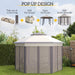 13' X 13' Pop up Gazebo, Hexagonal Canopy Shelter with 6 Zippered Mesh Netting, Event Tent with Strong Steel Frame for Patio Backyard Garden Wedding Party, Coffee and Beige