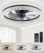 Ceiling Fans with Lights and Remote, 20"Low Profile Ceiling Fan with Light, 3000-6500K Smart Bladeless LED Fan Light, Ceiling Fans with Light for Stepless Color Temperature Change and 6 Speeds - Black