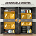 SeventyOneInchHeavyDutySteelStorageCabinetDrawerAdjustableShelvesBlack