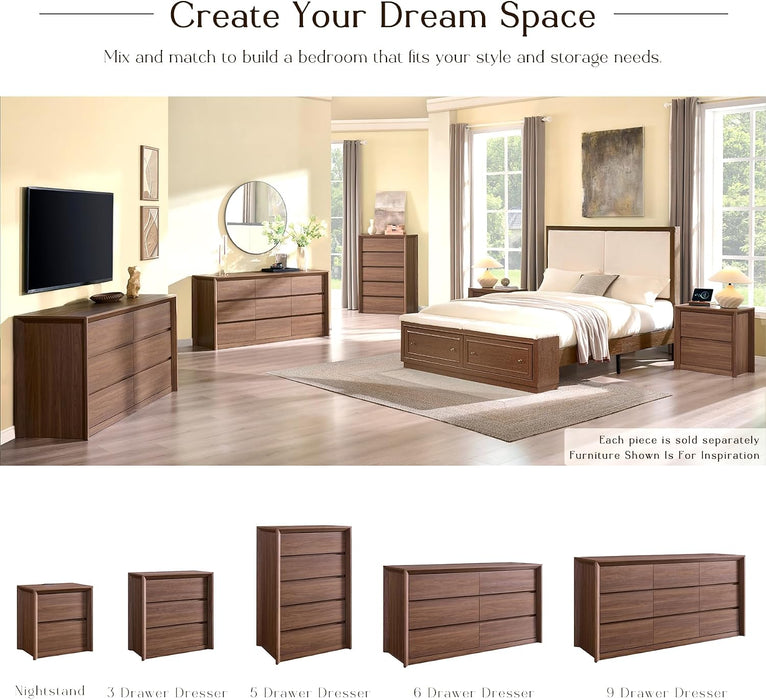 63 Inch 9 Drawer Dresser for Bedroom, 20" Depth for More Storage