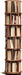 Six Tier Rotating Rubberwood Bookshelf Walnut Finish