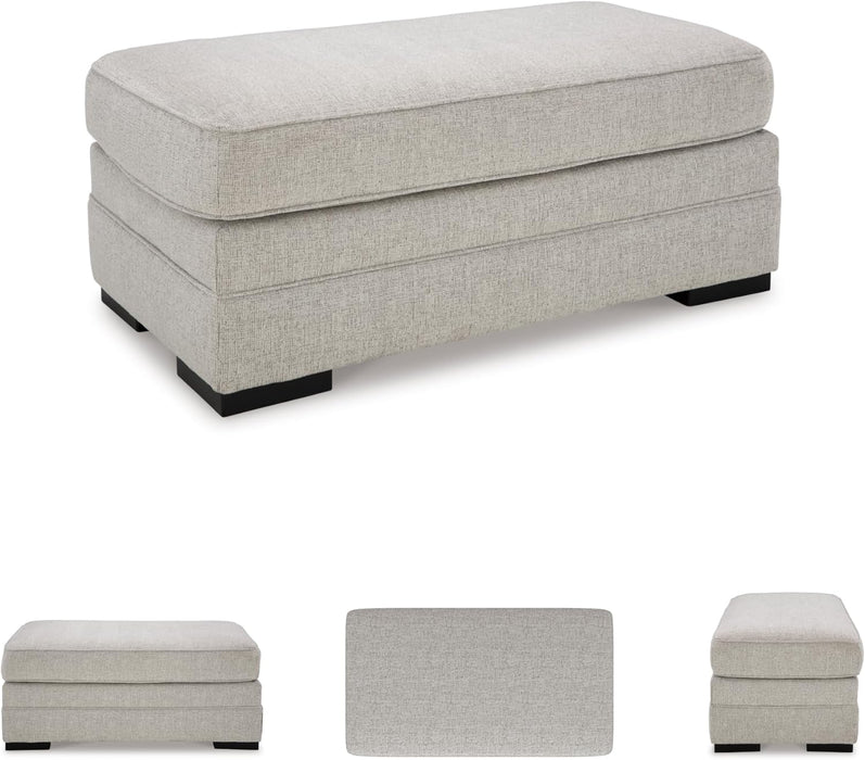 Eastonbridge Casual Upholstered Rectangular Ottoman, Light Gray
