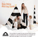 Teepee Tent for Kids with Carry Bag, Washable Playhouse for Indoor Use, Ideal Play Tent for Girls and Boys, Stripe Black