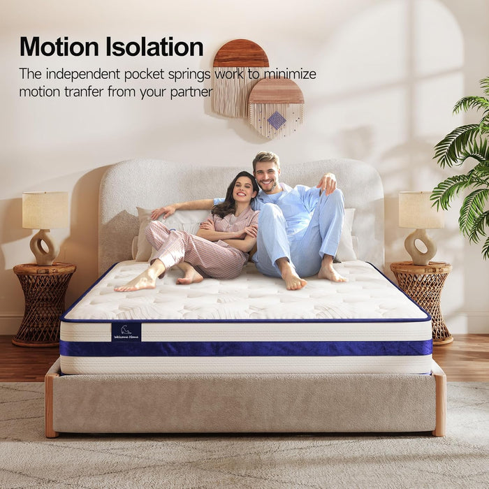 TwinXL 12Inch Hybrid BreathableMemoryFoam PocketSprings Mattress