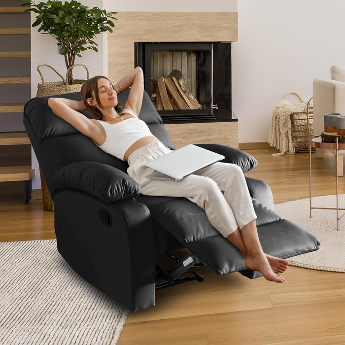 Small Manual Recliner for Adults in Black