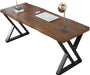 Solid Wood Desk FiftyFiveInchWide Matte Brown RusticAgedOak