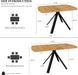 Extendable Dining Table Set for 6, Oak Table with 6 PU Black Chairs
