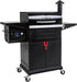 Wood Pellet Grill & Smoker 8-In-1 Pellet Grill with Automatic Temperature Control，Meat Probes，572 Sq. in Area for Backyard Camping Outdoor Party,Bright Black
