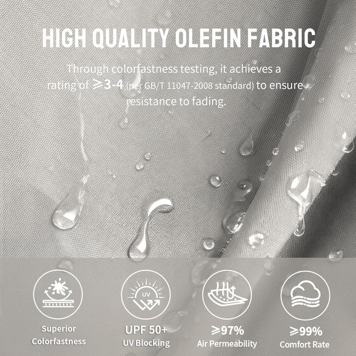 CROWN SHADES 9 Ft Patio Umbrella with Auto-Tilt & Olefin Fabric - Patented 45°Edge Connection Wind Resistant Outdoor Umbrella for Table, Pool, Beach, Effortless Crank System