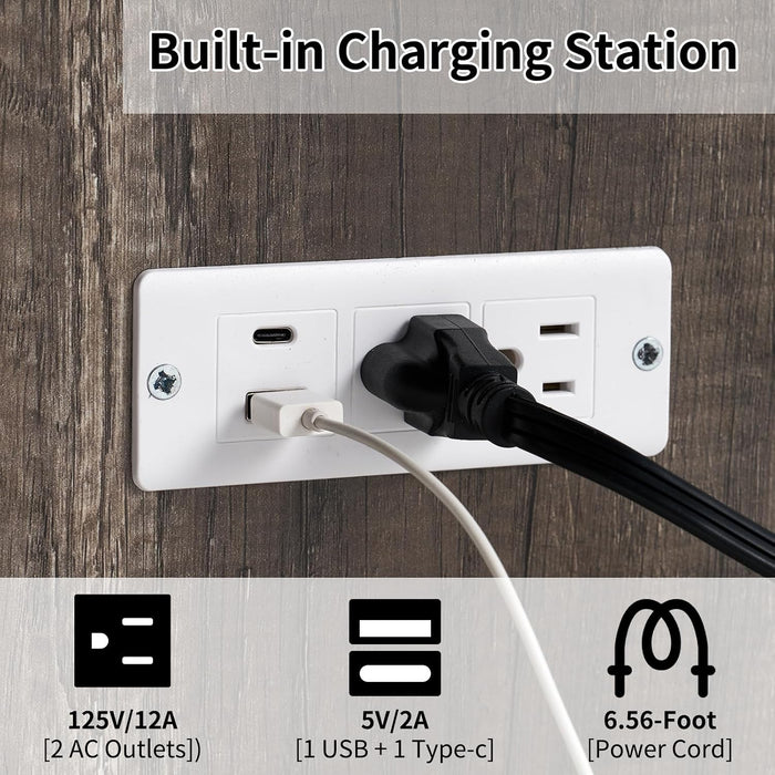 MurphyBedQueenCabinetGreyWithIntegratedUSBChargingSystem