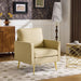 Modern PU Leather Accent Chairs Set of 2, Single Sofa Chair with Pocket Coil Seat, Metal Backrest & Solid Wood Frame, Upholstered Armchair for Living Room, Bedroom or Office