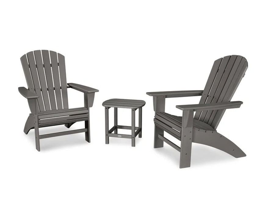 Nautical 3-Piece Curveback Adirondack Set