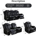 Power Recliner Sofa Set with LED Lights,Leather Reclining Sofa with USB Port/Wireless Charger/Storage Console/Cup Holder,3 Piece Reclining Living Room Set for House/Home Theater(3 Piece Set,Black)
