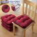 Chair Cushions for Dining Chairs Set of 4, Indoor Kitchen Chair Cushions with Ties and Non Slip Backing, Tufted Memory Foam Seat Cushions, Chair Pads 4 Pack, 15.5" X 15.5" X 4", Red