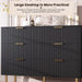 47.2" Fluted Black 6 Drawer Dresser for Bedroom with Deep Drawer