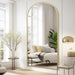 76"X34" Arched Gold Mirror Full Length, Gold Standing Floor Mirror