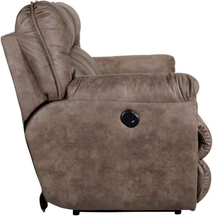 Thompson Power Reclining Sofa in Brown Polyester Fabric