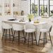 Barstools Set of 4, 30" Bar Height Velvet Bar Stools, Beige