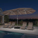 15Ft Double-Sided Patio Umbrella with Base and Solar Lights Outdoor Market Umbrella with Crank Handle Rectangle Umbrella for Backyard Pool Garden Deck, Taupe