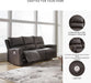 Boxmere Modern Leather Match Power Reclining Sofa with USB Ports, Dark Brown