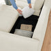 Cream Chenille Sleeper Sofa Bed With ExpandedStorage