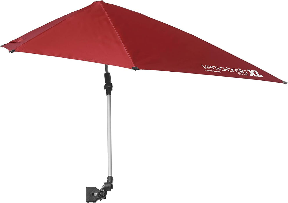 Versa-Brella UPF 50+ Personal Sun Shade - Portable Umbrella for Sports & Outdoors - Secure Clamp, 360-Degree Swivel Adjustable Position for Maximum Sun Protection - Compact with Carry Case