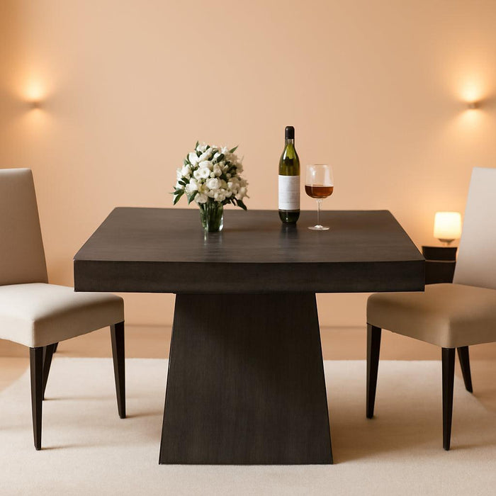 Square Dining Table for 4, 31.5-Inch Small Kitchen Table with Sturdy Pedestal Base, Farmhouse Dinner Table for Dining Room, Living Room, Kitchen (Gray)