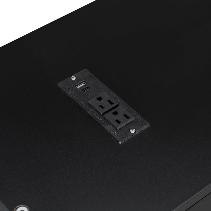 Black Twin Murphy Bed Featuring Integrated Lighting