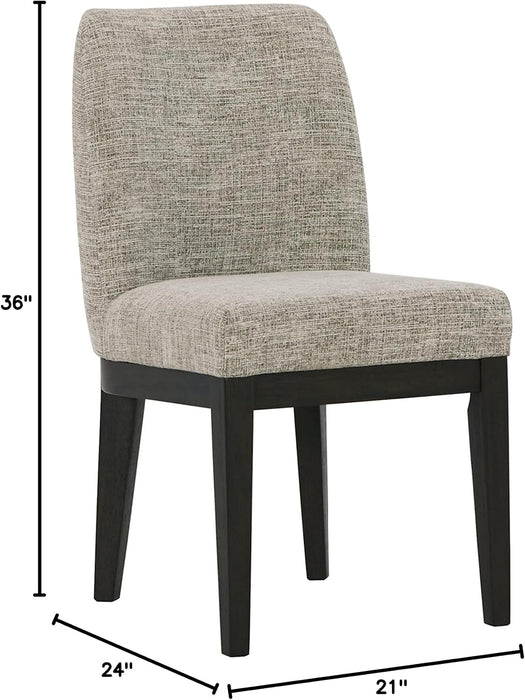 Burkhaus Traditional Upholstered Dining Chair, Set of 2, Dark Brown