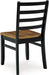Blondon Rectangular Dining Room Table Set with 6 Chairs, Chevron Pattern, Tapered Legs, Seats 6, Wood, 60" Long, Brown & Black